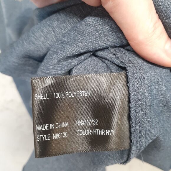 Zeroxposure Travel Series Men's XL Heather Navy Blue Long Sleeve Button Up Shirt - Picture 5 of 8